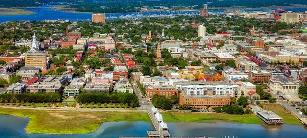 aerial view of charleston, sc