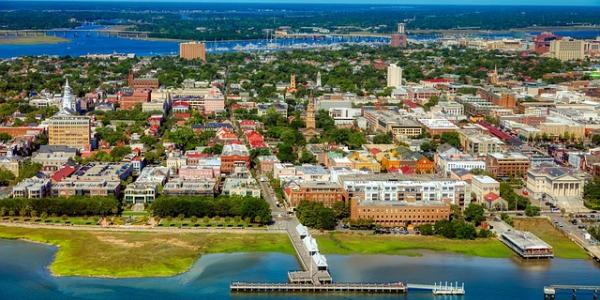 aerial view of charleston, sc