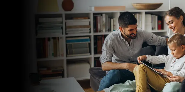 Family laughing in pest free home